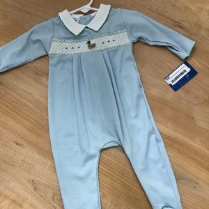 Magnolia Baby Tiny Mallard Smocked Footie NWT